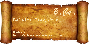 Balaicz Cserjén névjegykártya